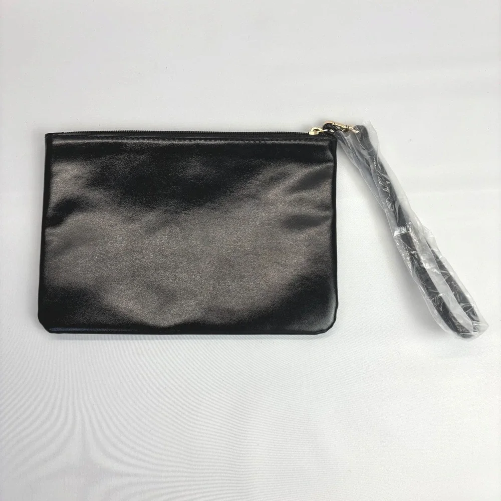 Victoria's Secret‎ Sequined Wristlet Clutch Bag Black Gold Red NWOT Makeup Bag